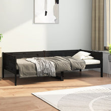 Slaapbank Massief Grenenhout Zwart 90X190 Cm