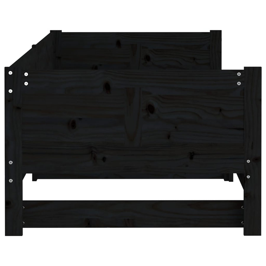 Slaapbank Uitschuifbaar Massief Grenenhout Zwart 2X(90X200) Cm