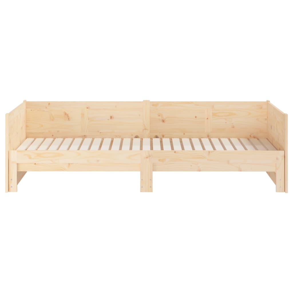 Slaapbank Uitschuifbaar Massief Grenenhout 2X(80X200) Cm 80 x 200 cm Naturel