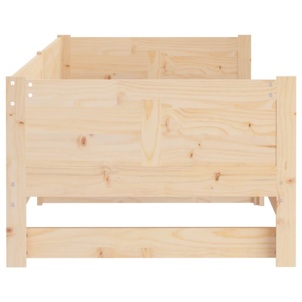 Slaapbank Uitschuifbaar Massief Grenenhout 2X(80X200) Cm 80 x 200 cm Naturel
