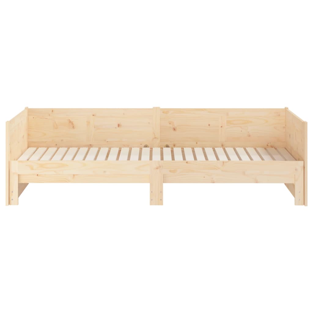 Slaapbank Uitschuifbaar Massief Grenenhout 2X(90X190) Cm 90 x 190 cm Naturel