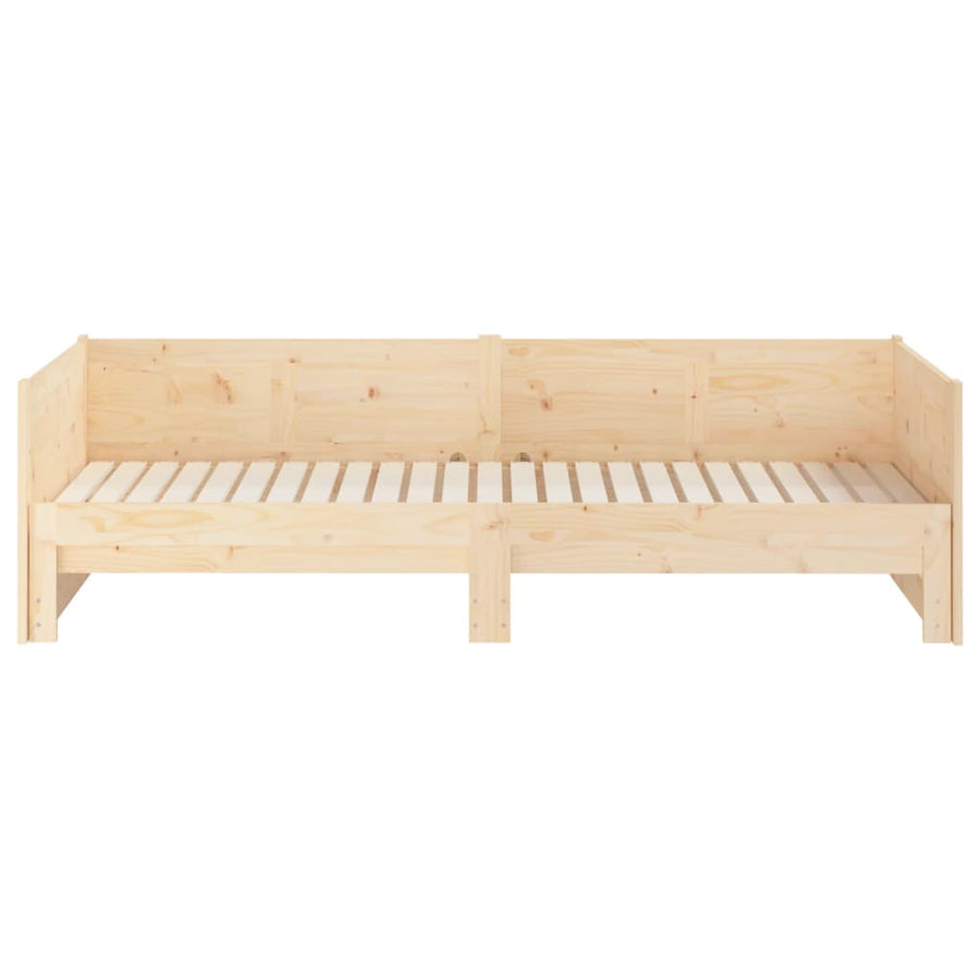 Slaapbank Uitschuifbaar Massief Grenenhout 2X(90X190) Cm 90 x 190 cm Naturel