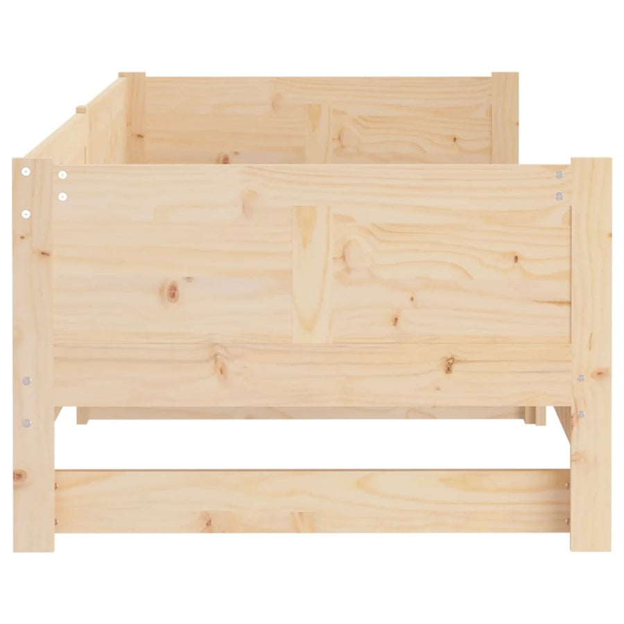 Slaapbank Uitschuifbaar Massief Grenenhout 2X(90X190) Cm 90 x 190 cm Naturel