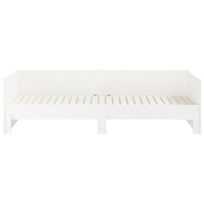 Slaapbank Uitschuifbaar Massief Grenenhout Wit 2X(90X190) Cm