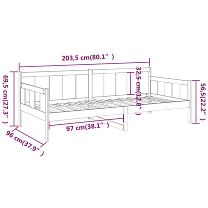 Slaapbank Massief Grenenhout Honingbruin 90X200 Cm