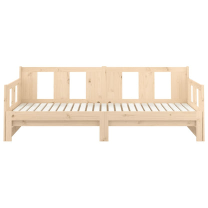 Slaapbank Uitschuifbaar Massief Grenenhout 2X(80X200) Cm 80 x 200 cm Naturel