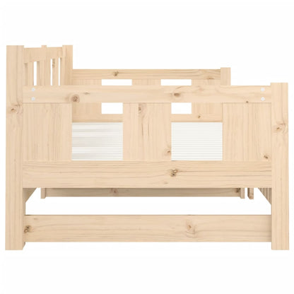 Slaapbank Uitschuifbaar Massief Grenenhout 2X(80X200) Cm 80 x 200 cm Naturel
