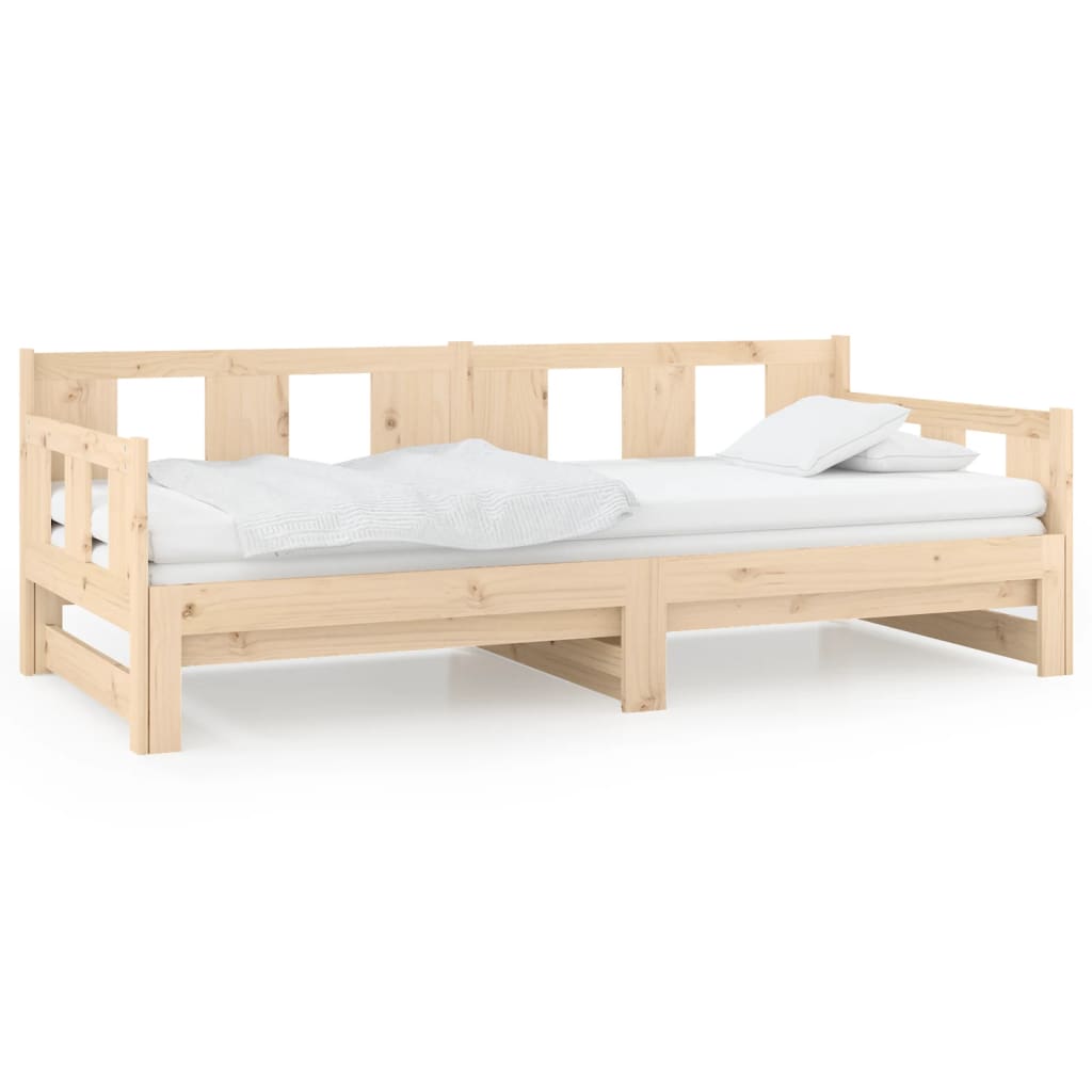 Slaapbank Uitschuifbaar Massief Grenenhout 2X(90X190) Cm