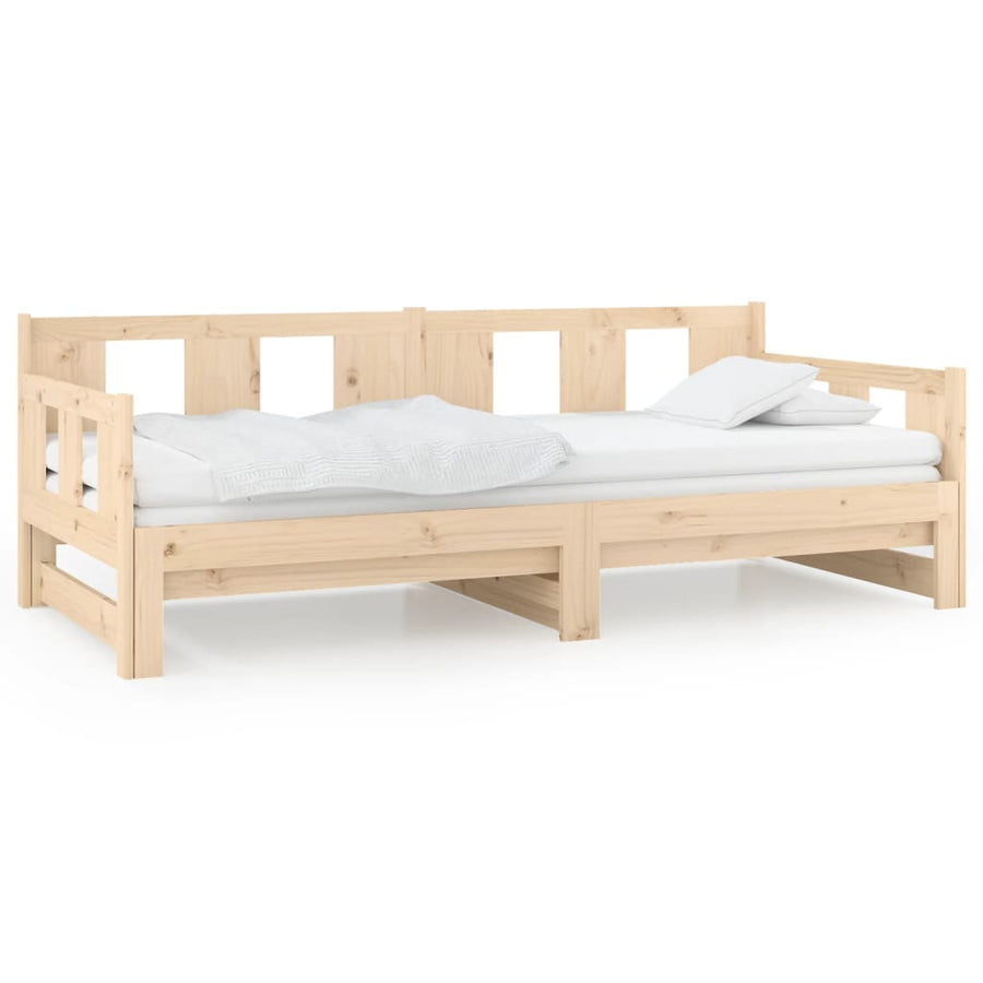 Slaapbank Uitschuifbaar Massief Grenenhout 2X(90X190) Cm