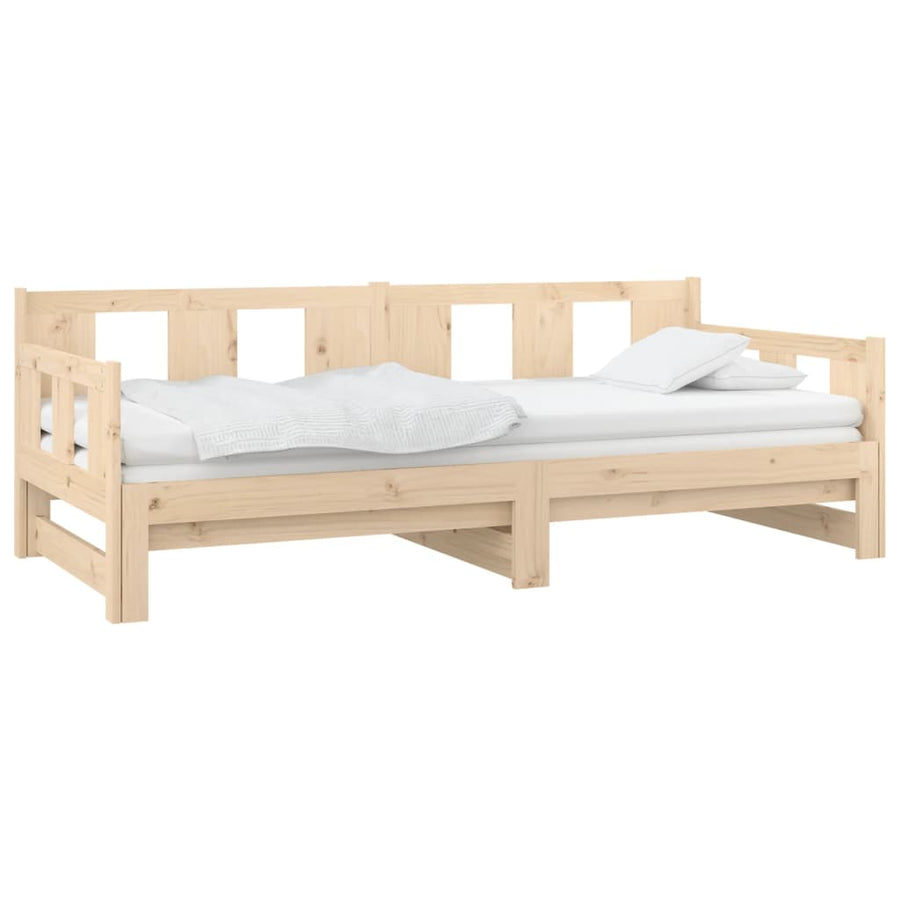 Slaapbank Uitschuifbaar Massief Grenenhout 2X(90X190) Cm