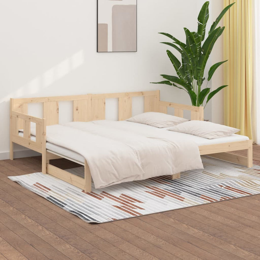 Slaapbank Uitschuifbaar Massief Grenenhout 2X(90X190) Cm