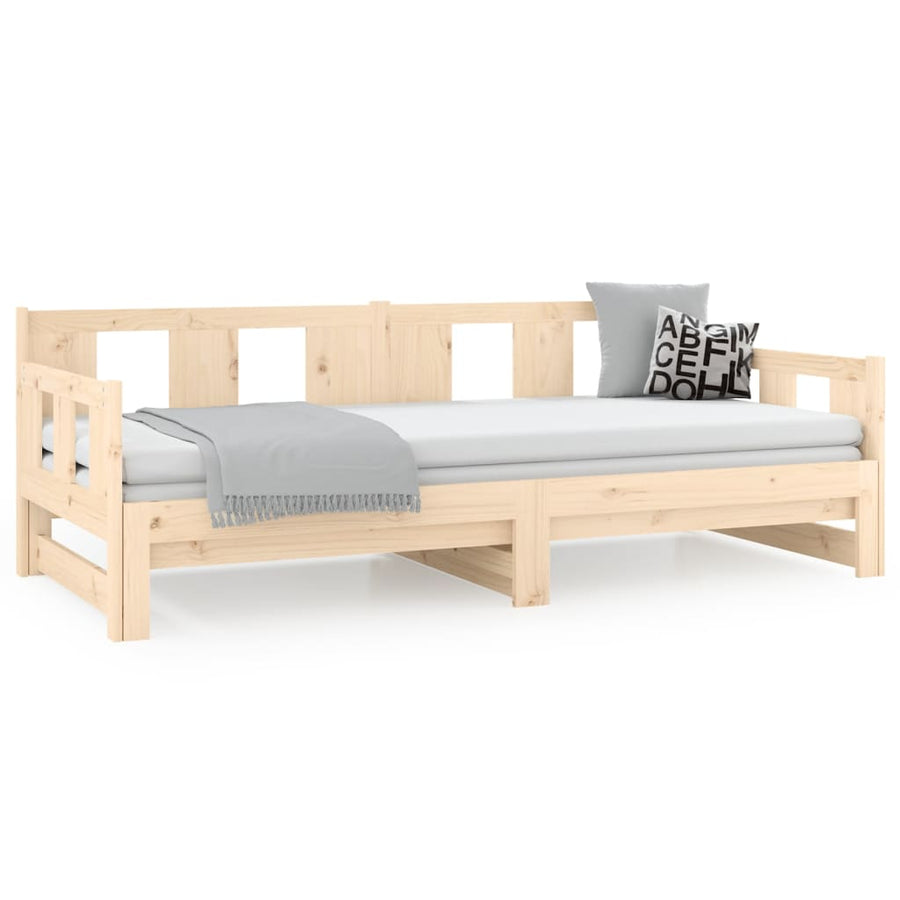 Slaapbank Uitschuifbaar Massief Grenenhout 2X(90X190) Cm