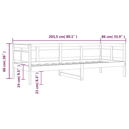 Slaapbank Massief Grenenhout 80X200 Cm 80 x 200 cm Naturel