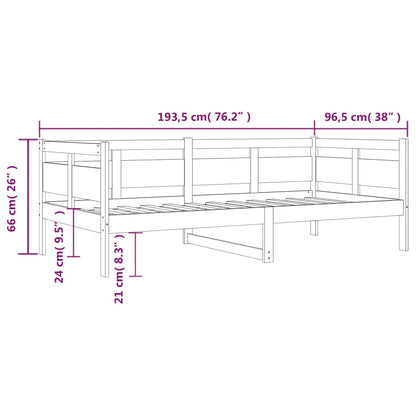 Slaapbank Massief Grenenhout Wit 90X190 Cm