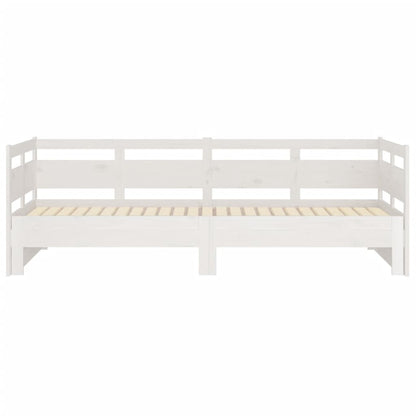 Slaapbank Uitschuifbaar Massief Grenenhout Wit 2X(90X200) Cm