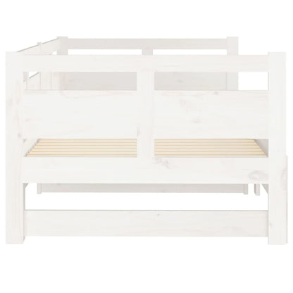 Slaapbank Uitschuifbaar Massief Grenenhout Wit 2X(90X200) Cm