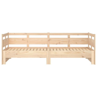 Slaapbank Uitschuifbaar Massief Grenenhout 2X(80X200) Cm 80 x 200 cm Naturel