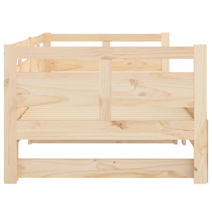 Slaapbank Uitschuifbaar Massief Grenenhout 2X(80X200) Cm 80 x 200 cm Naturel
