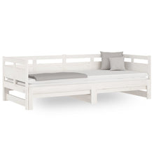 Slaapbank Uitschuifbaar Massief Grenenhout 2X(80X200) Cm 80 x 200 cm Wit