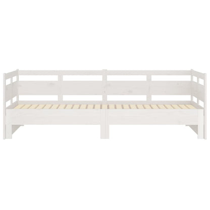 Slaapbank Uitschuifbaar Massief Grenenhout 2X(80X200) Cm 80 x 200 cm Wit