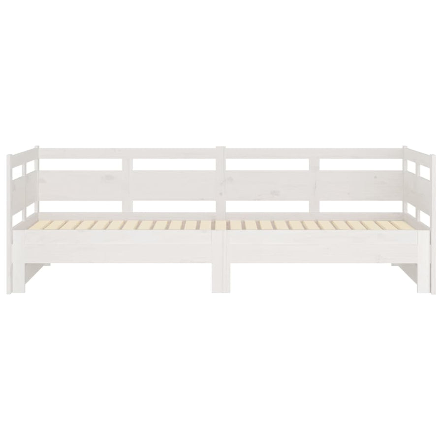 Slaapbank Uitschuifbaar Massief Grenenhout 2X(80X200) Cm 80 x 200 cm Wit
