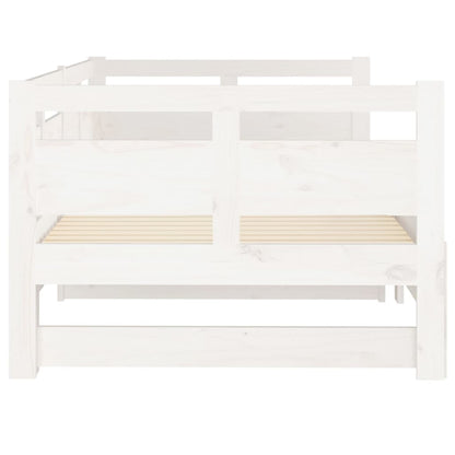 Slaapbank Uitschuifbaar Massief Grenenhout 2X(80X200) Cm 80 x 200 cm Wit
