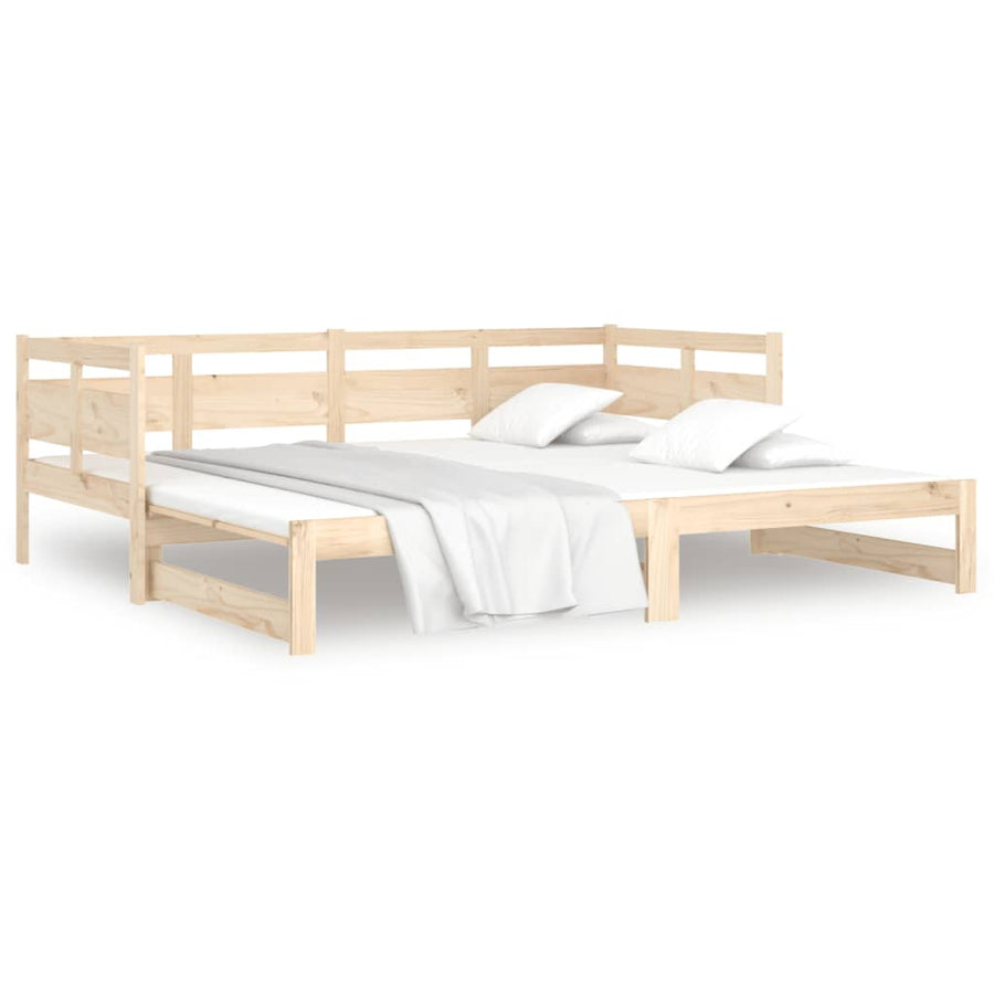 Slaapbank Uitschuifbaar Massief Grenenhout 2X(90X190) Cm