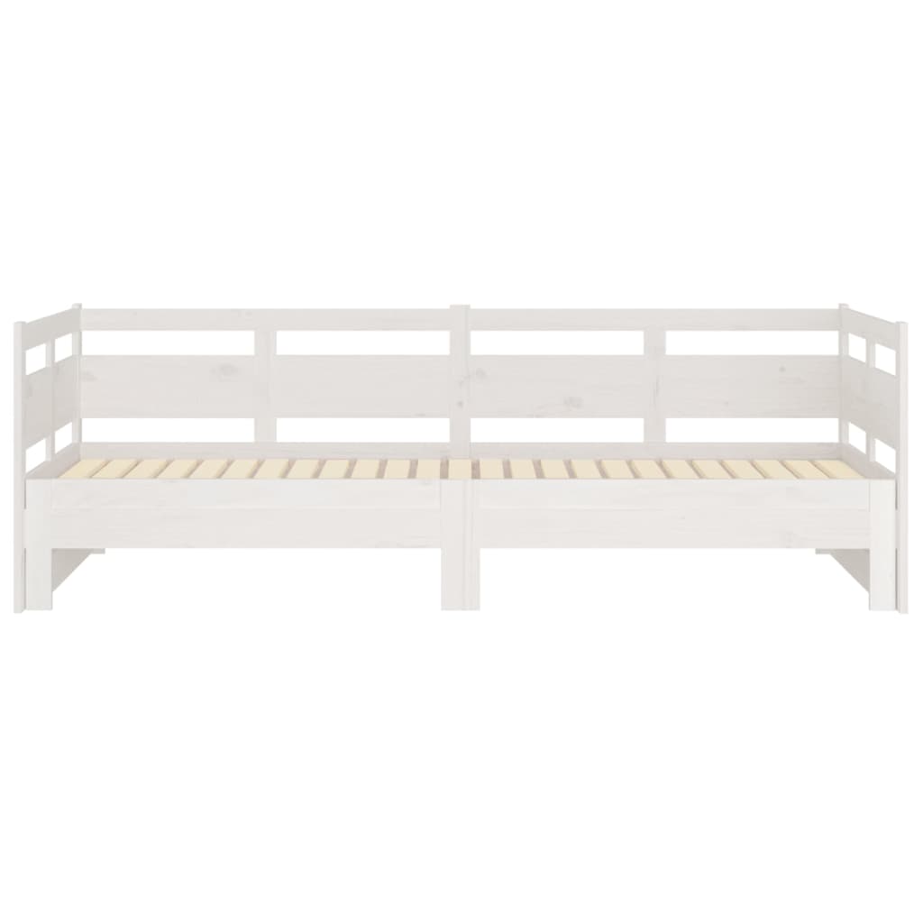 Slaapbank Uitschuifbaar Massief Grenenhout Wit 2X(90X190) Cm