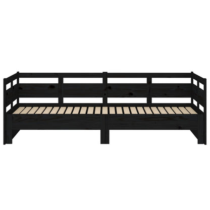 Slaapbank Uitschuifbaar Massief Grenenhout Zwart 2X(90X190) Cm