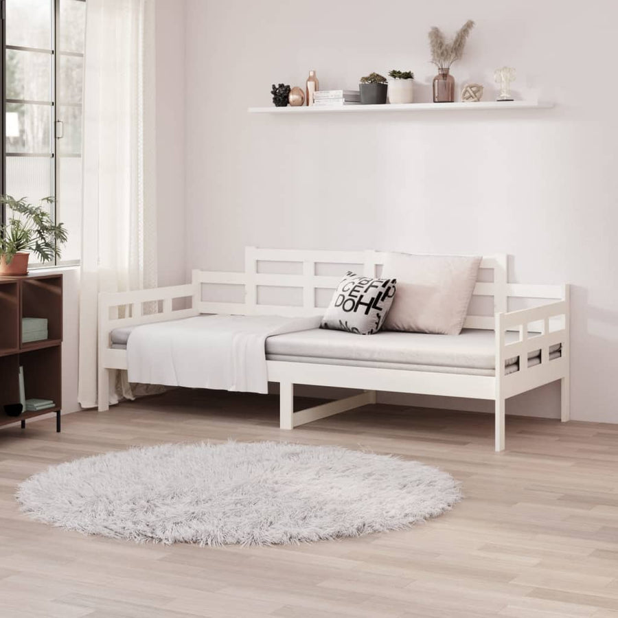 Slaapbank Massief Grenenhout Wit 90X200 Cm 90 x 200 cm