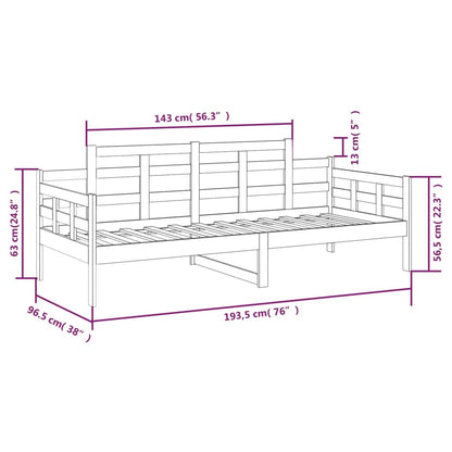 Slaapbank Massief Grenenhout Wit 90X190 Cm 90 x 190 cm