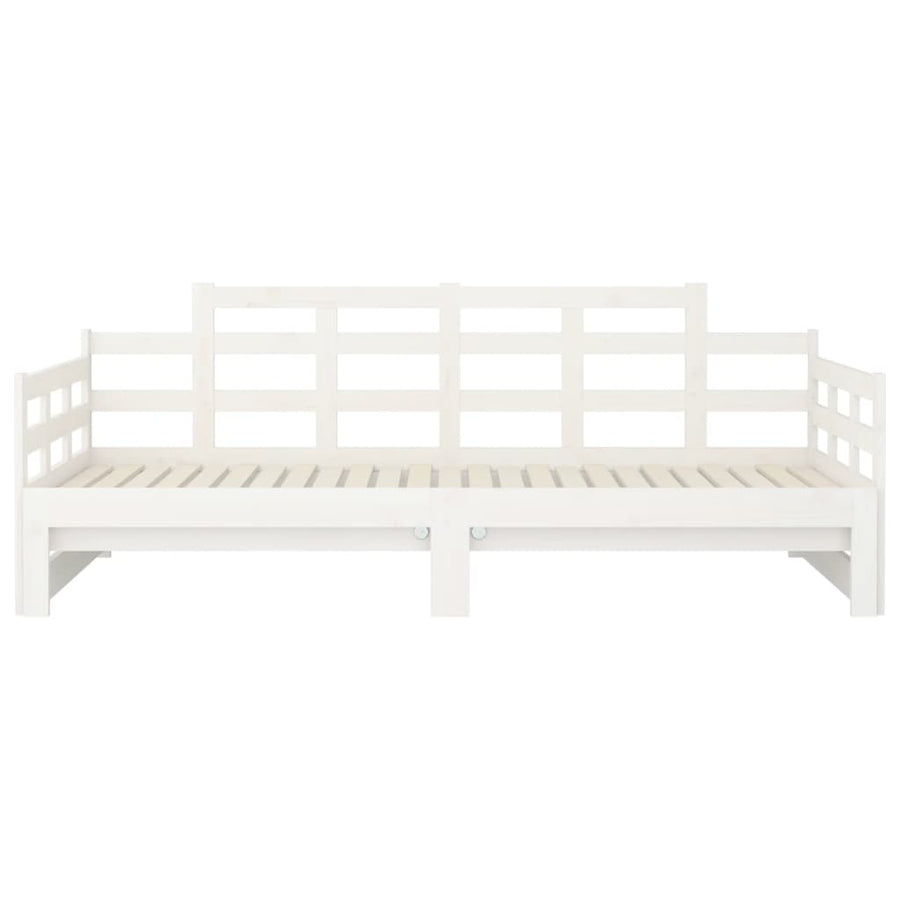 Slaapbank Uitschuifbaar Massief Grenenhout Wit 2X(90X200) Cm
