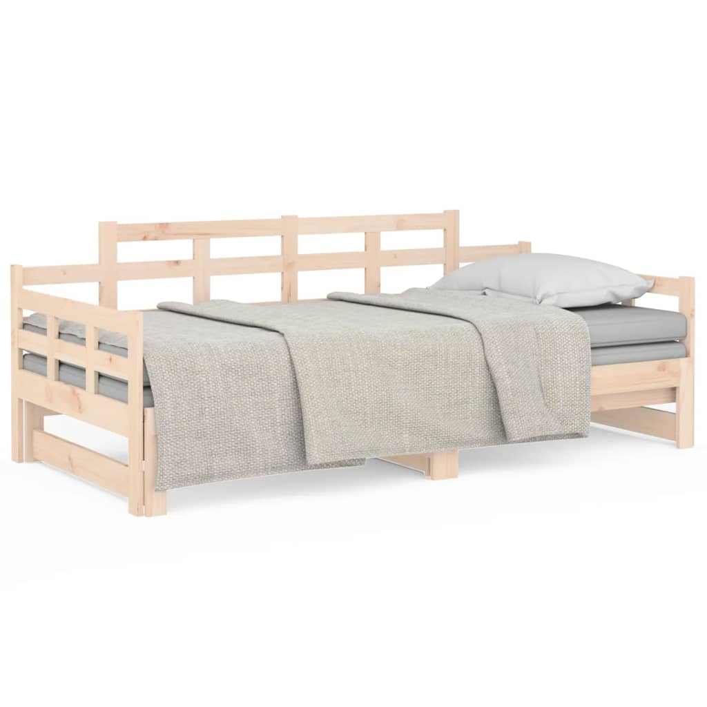 Slaapbank Uitschuifbaar Massief Grenenhout 2X(80X200) Cm 80 x 200 cm