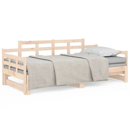 Slaapbank Uitschuifbaar Massief Grenenhout 2X(80X200) Cm 80 x 200 cm
