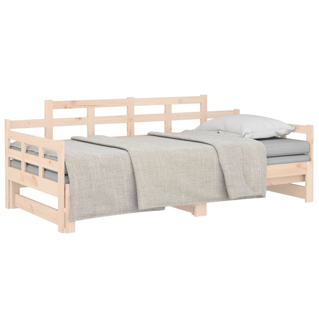 Slaapbank Uitschuifbaar Massief Grenenhout 2X(80X200) Cm 80 x 200 cm