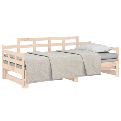 Slaapbank Uitschuifbaar Massief Grenenhout 2X(80X200) Cm 80 x 200 cm