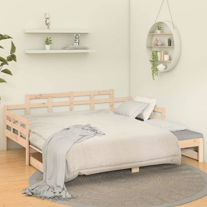 Slaapbank Uitschuifbaar Massief Grenenhout 2X(80X200) Cm 80 x 200 cm