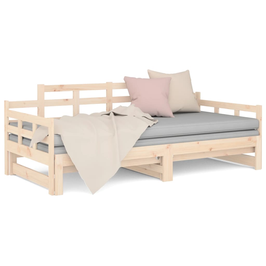 Slaapbank Uitschuifbaar Massief Grenenhout 2X(80X200) Cm 80 x 200 cm