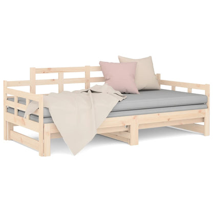 Slaapbank Uitschuifbaar Massief Grenenhout 2X(80X200) Cm 80 x 200 cm