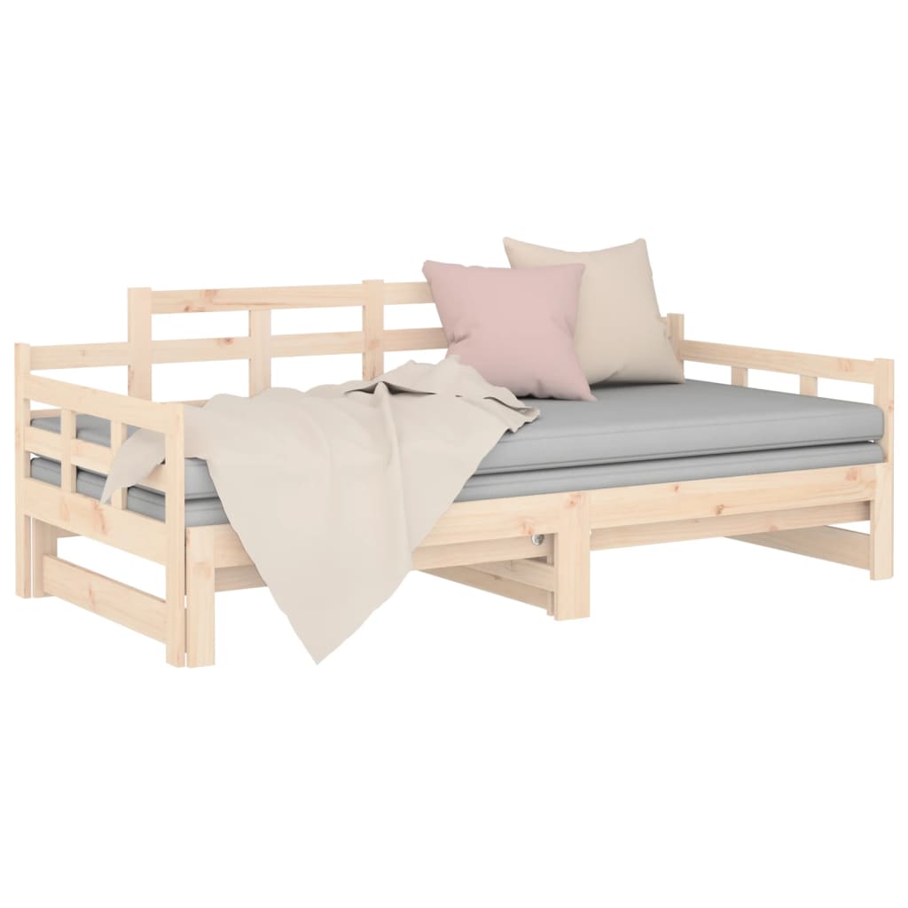 Slaapbank Uitschuifbaar Massief Grenenhout 2X(80X200) Cm 80 x 200 cm