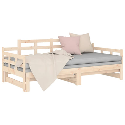 Slaapbank Uitschuifbaar Massief Grenenhout 2X(80X200) Cm 80 x 200 cm