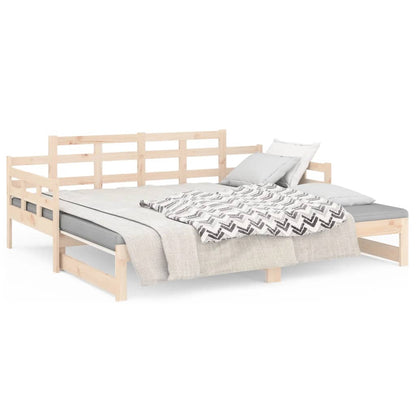 Slaapbank Uitschuifbaar Massief Grenenhout 2X(80X200) Cm 80 x 200 cm