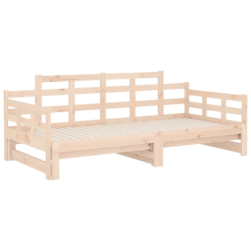 Slaapbank Uitschuifbaar Massief Grenenhout 2X(80X200) Cm 80 x 200 cm