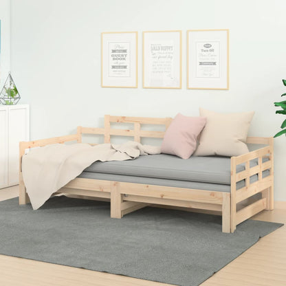 Slaapbank Uitschuifbaar Massief Grenenhout 2X(80X200) Cm 80 x 200 cm