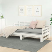 Slaapbank massief grenenhout wit 2x(80x200) cm