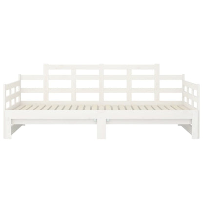 Slaapbank Uitschuifbaar Massief Grenenhout Wit 2X(90X190) Cm