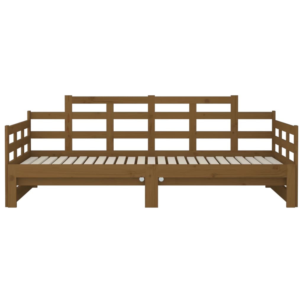 Slaapbank Uitschuifbaar Grenenhout Honingbruin 2X(90X190) Cm
