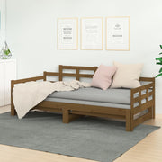 Slaapbank uitschuifbaar grenenhout 193x96x76 cm honingbruin