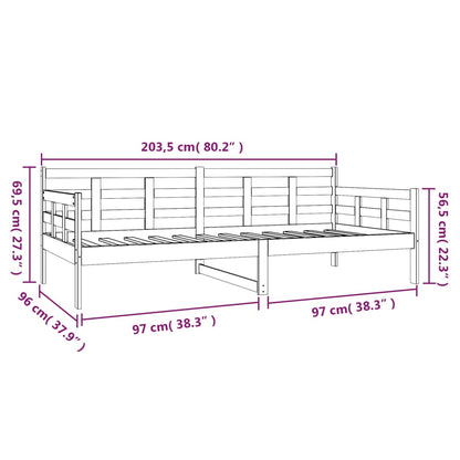 Slaapbank Massief Grenenhout Wit 90X200 Cm