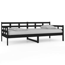 Slaapbank Massief Grenenhout Zwart 90X200 Cm
